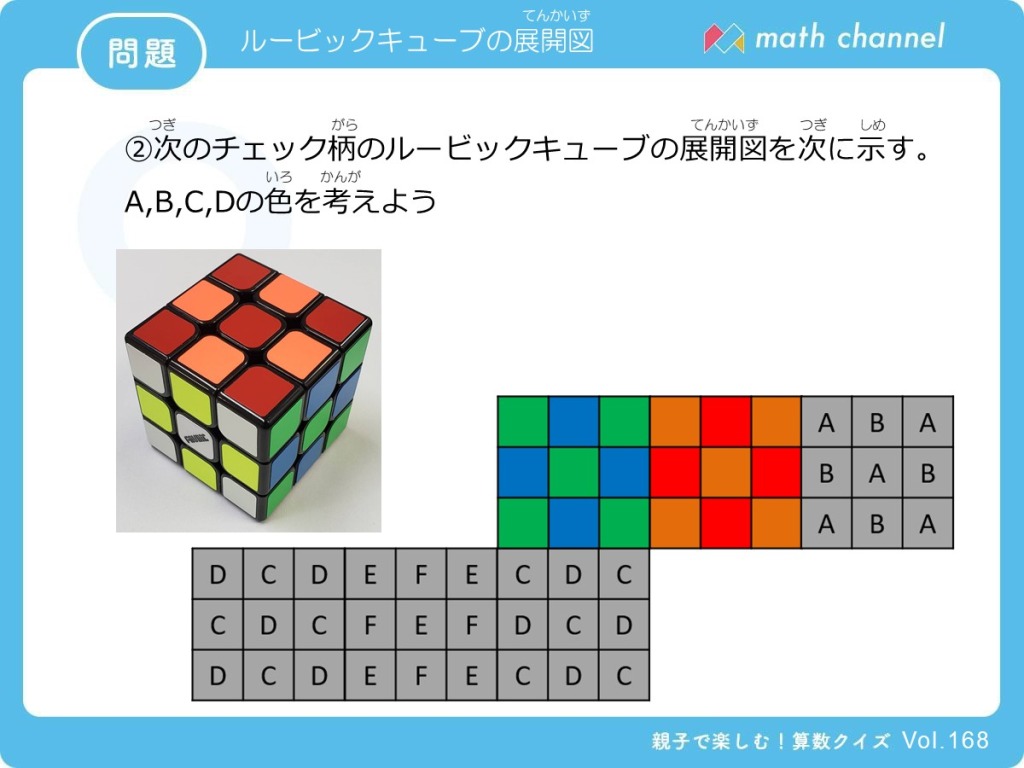 算数クイズに挑戦 Vol 168 ルービックキューブの展開図 にチャレンジ Math Channel Magazine